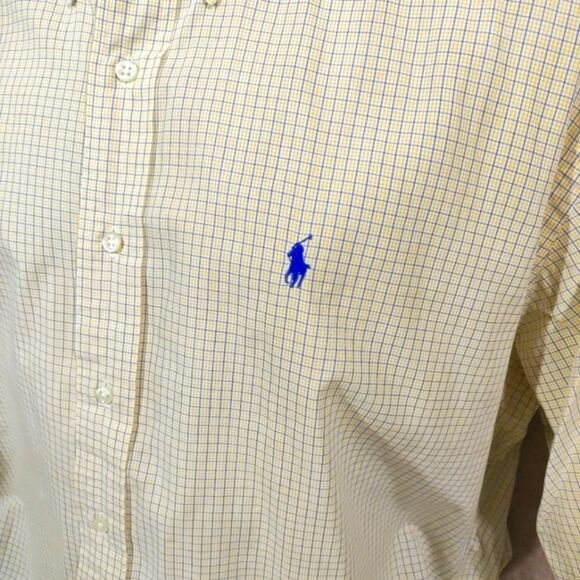 Ralph Lauren Blake Yellow Plaid Short Sleeve Button Down Shirt #5 - Picture 5 of 6